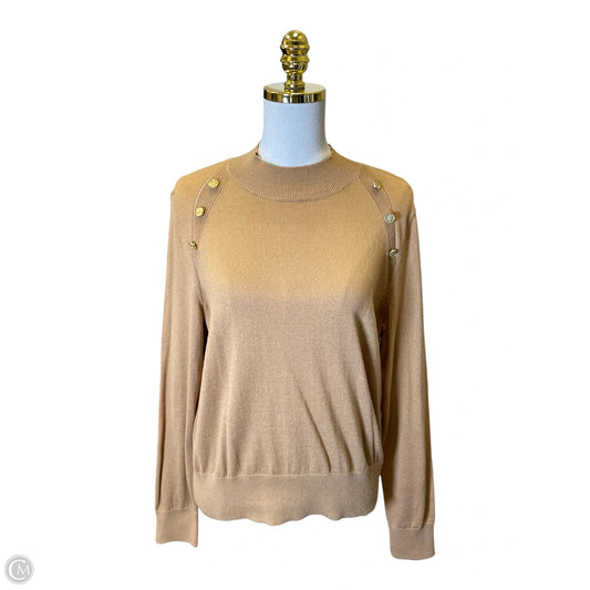 Sweater Designer By Michael Kors In Tan, Size: Xl