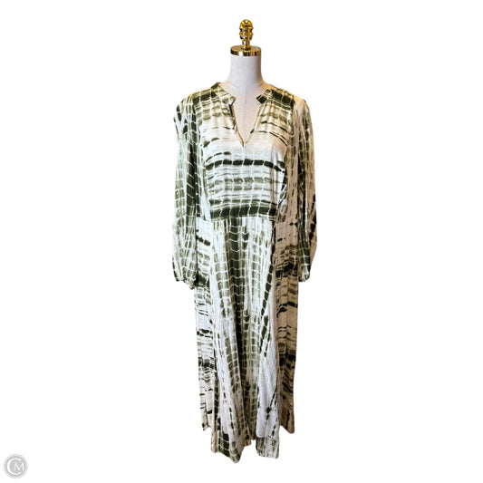 Dress Casual Maxi By Soft Surroundings In Green & White, Size: 1x