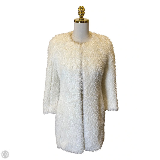 Coat Faux Fur & Sherpa By Muse In Cream, Size: 2