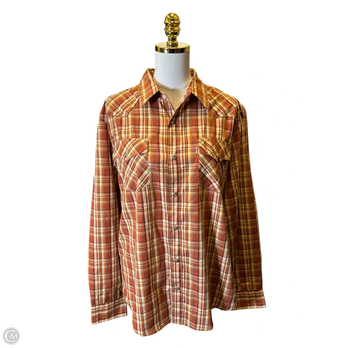 Top Long Sleeve By Levis In Plaid Pattern, Size: L
