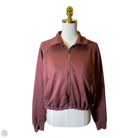 Athletic Jacket By Ypb In Maroon, Size: Xs