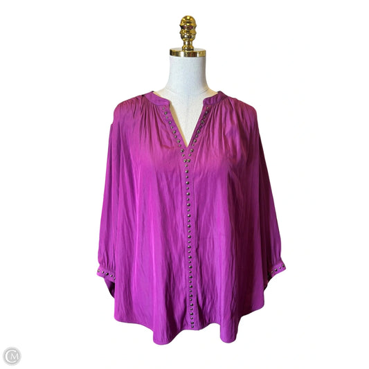 Top Short Sleeve By Chicos In Purple, Size: Xl