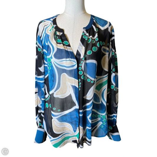 Top Long Sleeve By Chicos In Multi-colored, Size: Xl