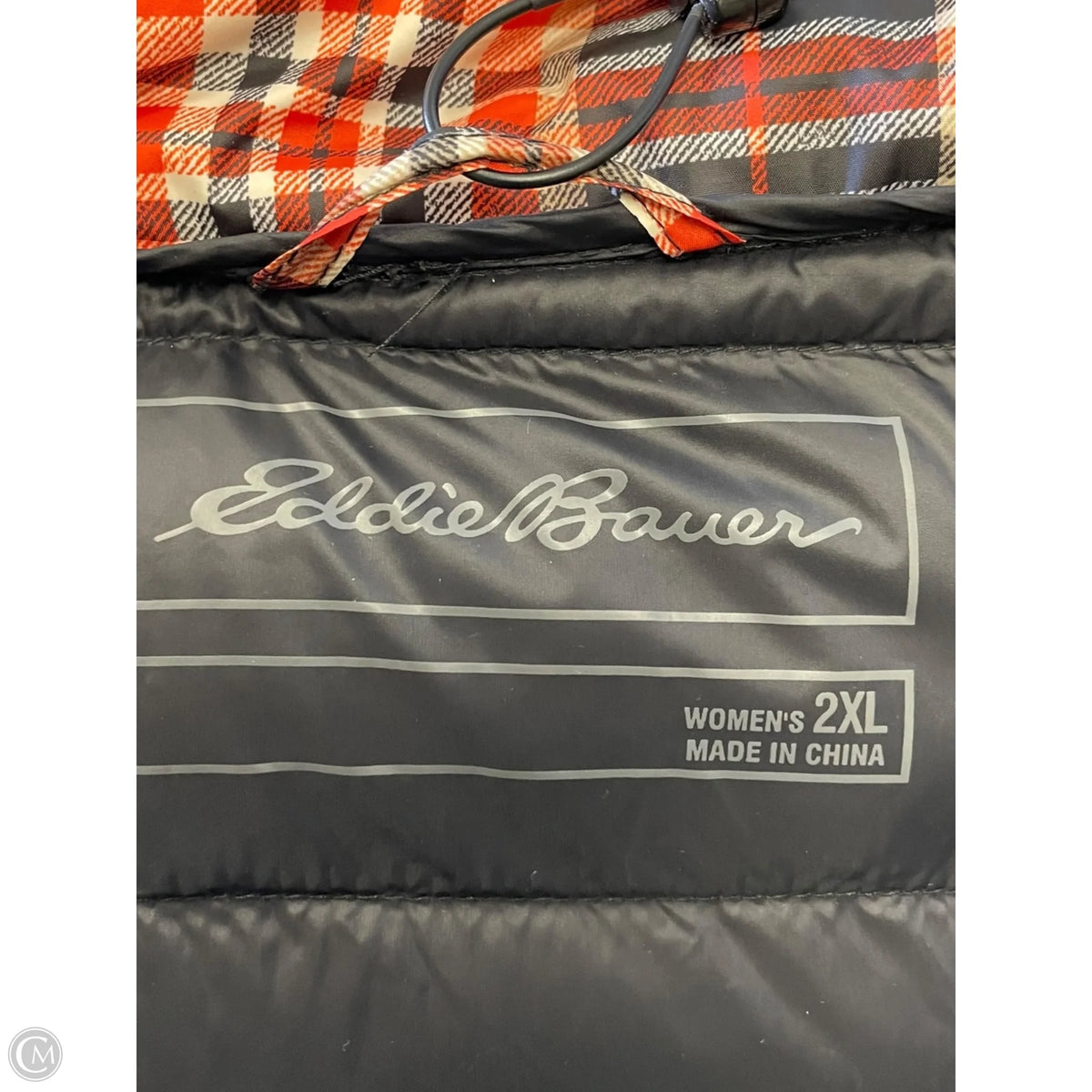 Jacket Puffer & Quilted By Eddie Bauer In Plaid Pattern, Size: 2x