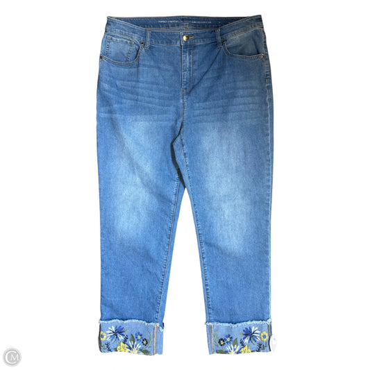 Jeans Straight By Chicos In Blue Denim, Size: L