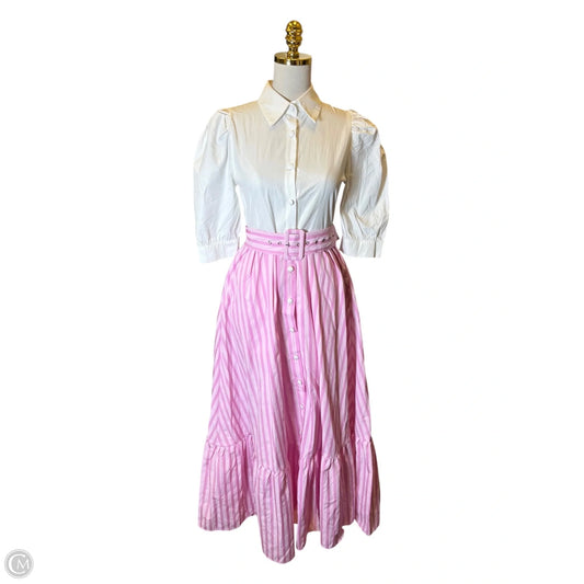 Dress Casual Maxi By Clothes Mentor In Pink & White, Size: S