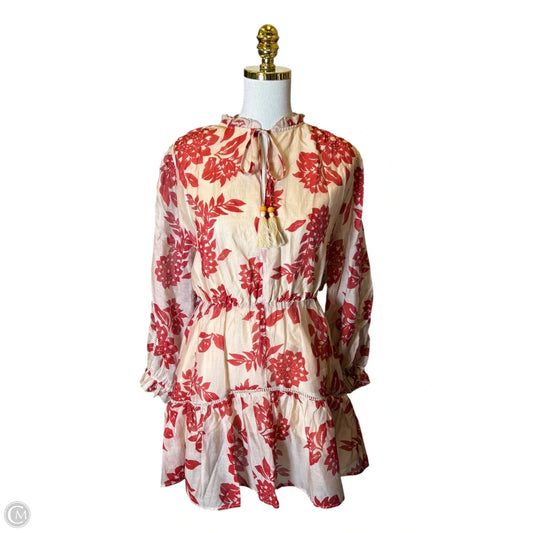 Dress Casual Midi By Clothes Mentor In Red & Tan, Size: S