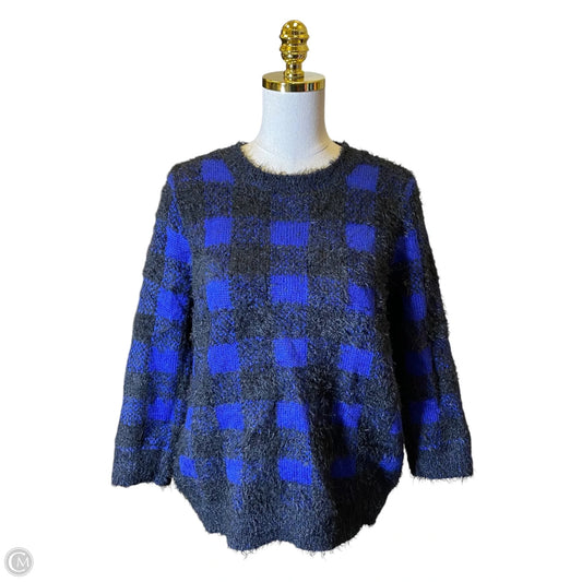 Sweater By Cable And Gauge In Black & Blue, Size: Xl