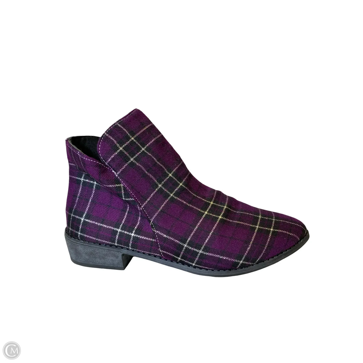 Boots Ankle Heels By Clothes Mentor In Plaid Pattern, Size: 10.5