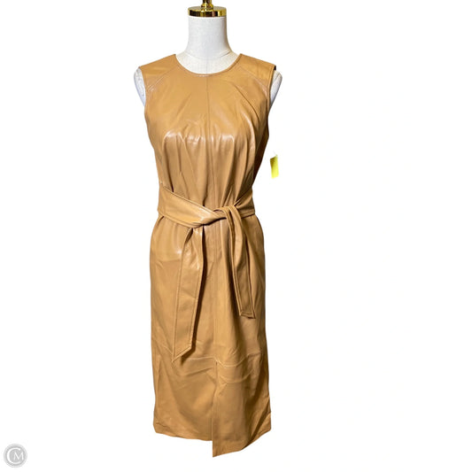 Dress Casual Midi By Calvin Klein In Tan, Size: 4