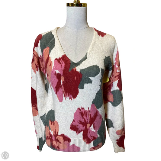 Sweater By Loft In Floral Print, Size: Xs