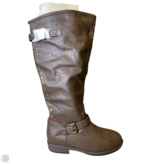 Boots Knee Flats By Journee In Brown, Size: 11