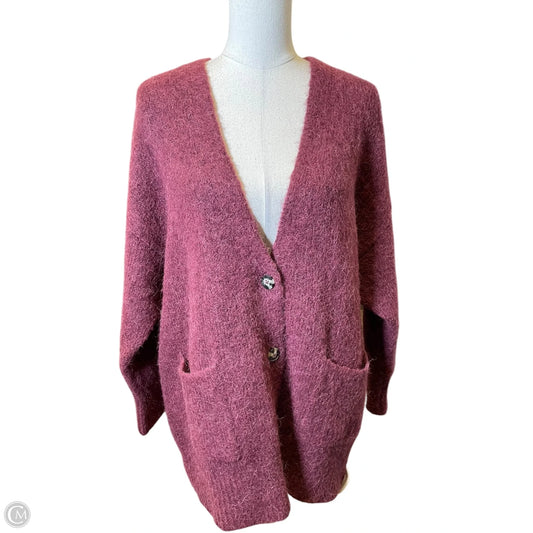 Sweater Cardigan By Ugg In Maroon, Size: S