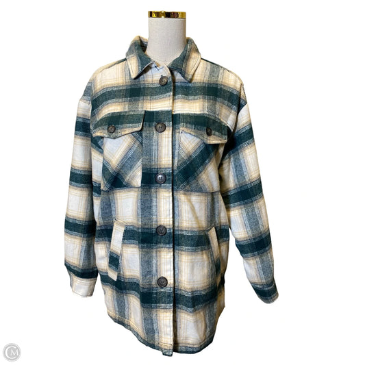 Jacket Fleece By Fashion Nova In Plaid Pattern, Size: M