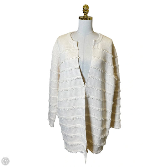 Sweater Cardigan By Chicos In Cream, Size: Xl