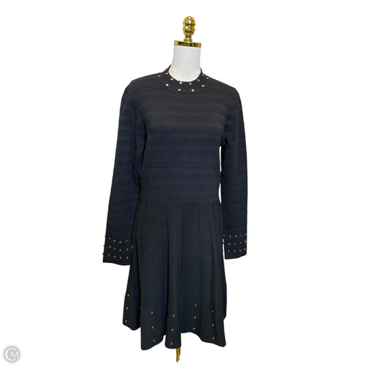 Dress Casual Midi By Vince Camuto In Black & Gold, Size: Xl