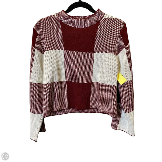 Sweater By Clothes Mentor In Checkered Pattern, Size: M