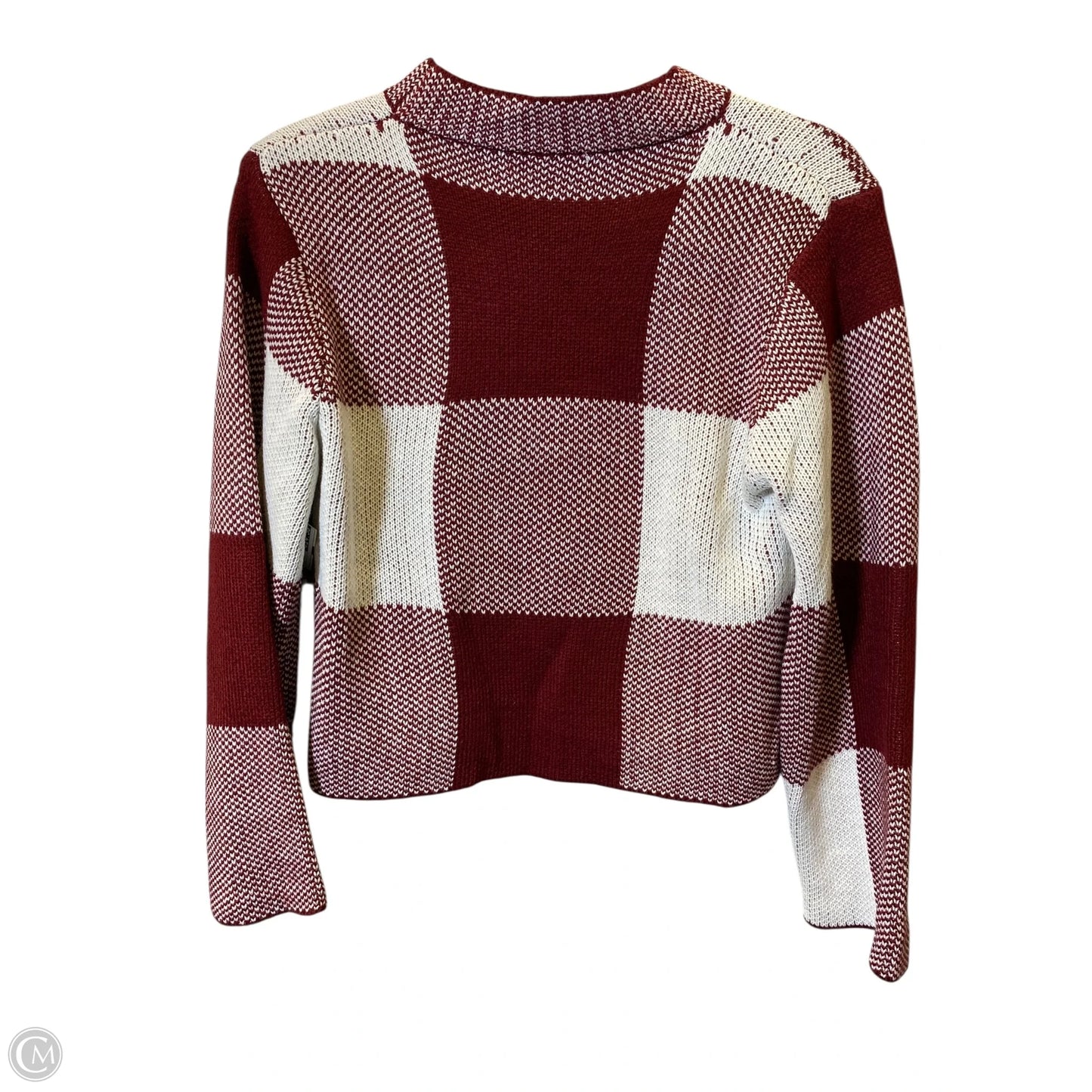 Sweater By Clothes Mentor In Checkered Pattern, Size: M
