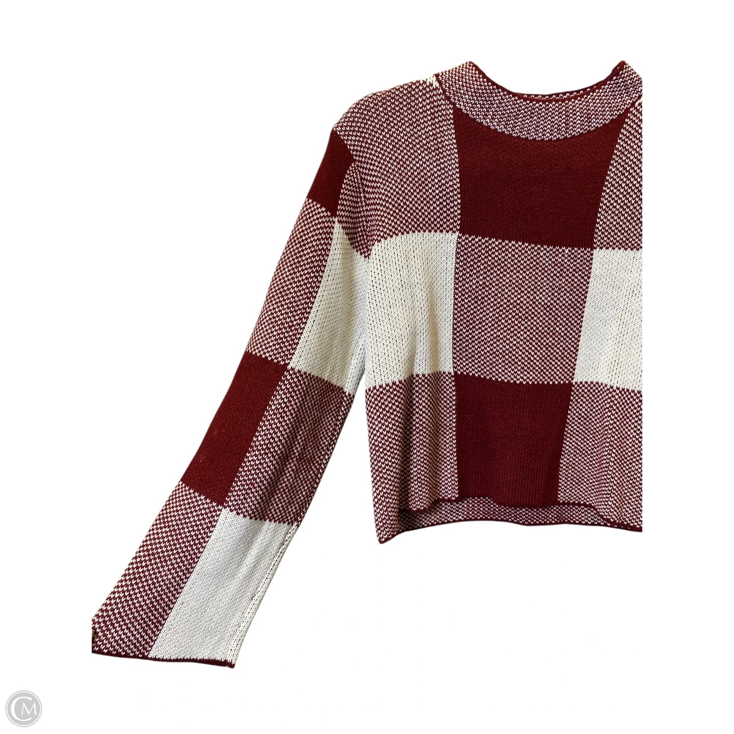 Sweater By Clothes Mentor In Checkered Pattern, Size: M