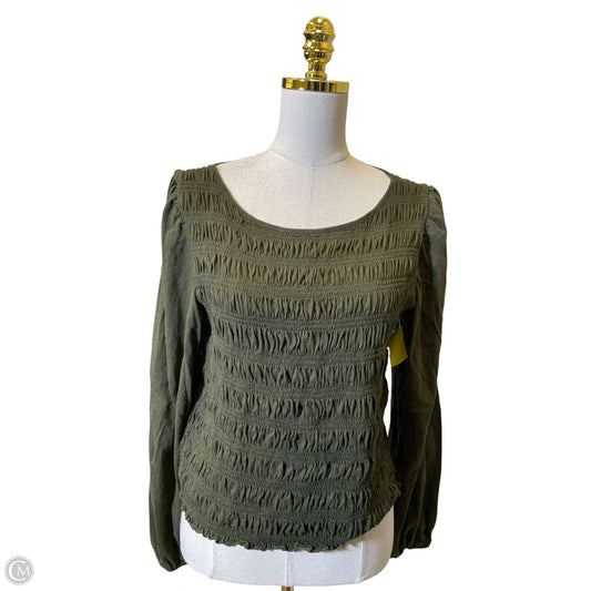 Top Long Sleeve By Madewell In Green, Size: Xl