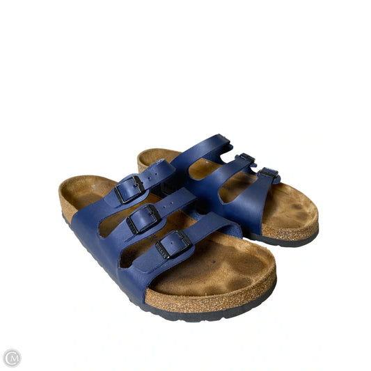 Sandals Flats By Birkenstock In Navy, Size: 11