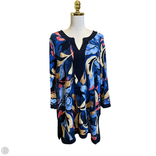 Top Long Sleeve By Chicos In Multi-colored, Size: Xl
