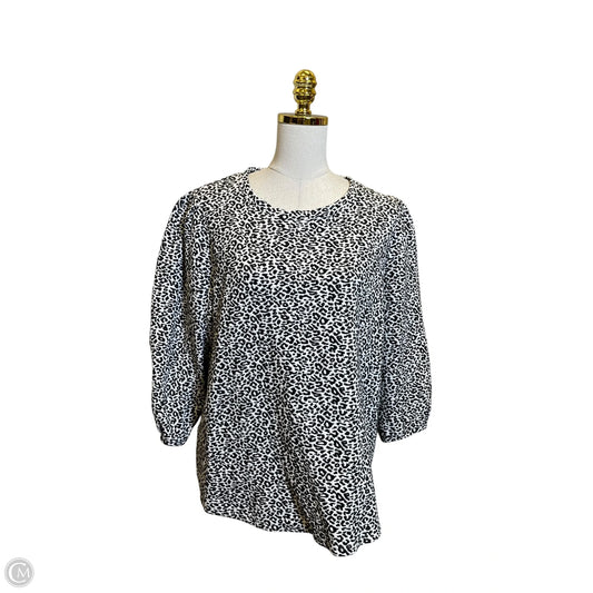 Top 3/4 Sleeve By Chicos In Animal Print, Size: Xl