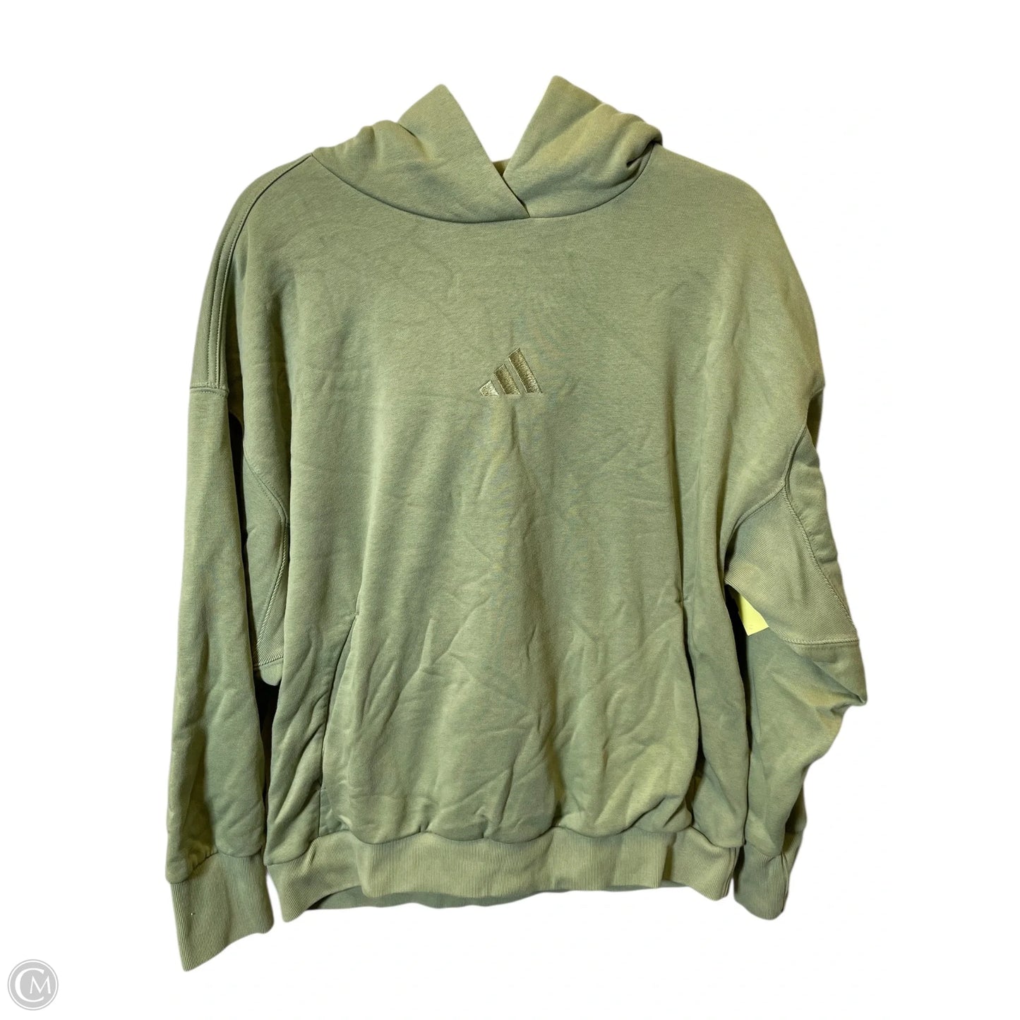 Sweatshirt Hoodie By Adidas In Green, Size: L