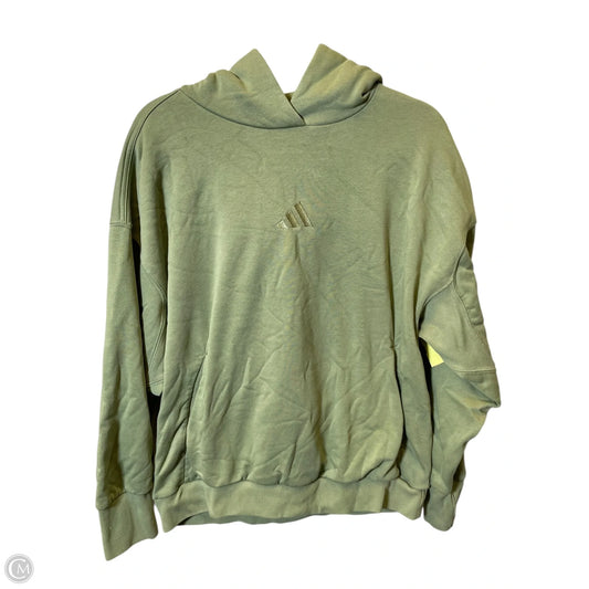 Sweatshirt Hoodie By Adidas In Green, Size: L
