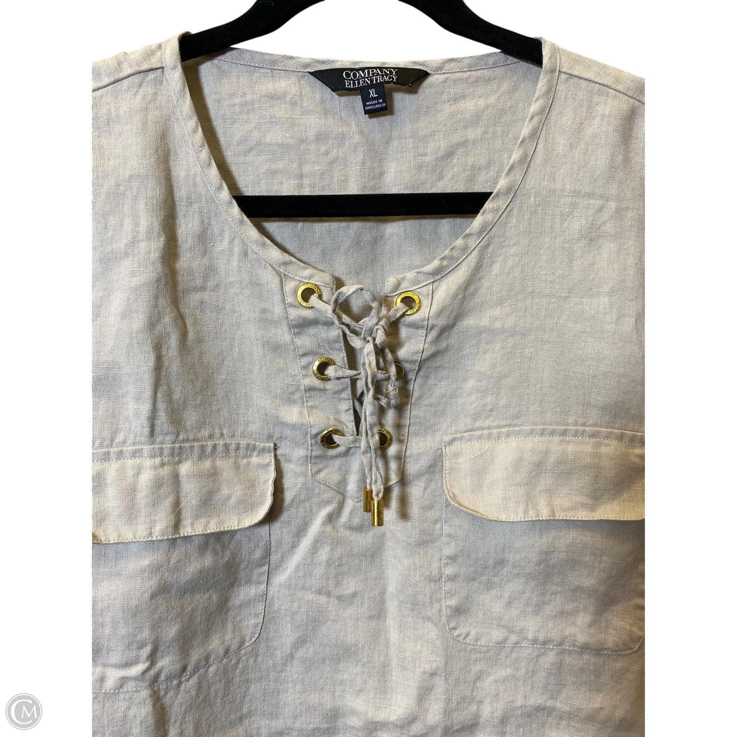 Top Long Sleeve By Ellen Tracy In Beige, Size: Xl