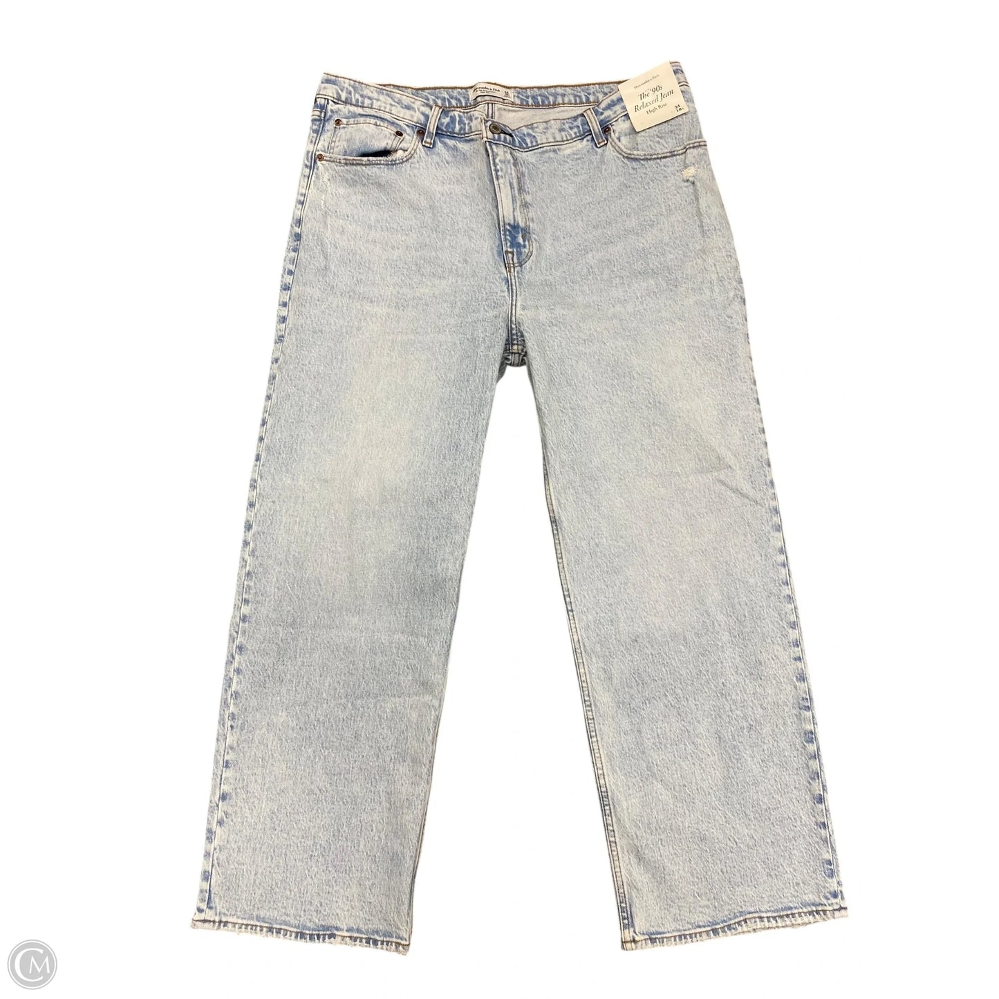 Jeans Straight By Abercrombie And Fitch In Blue Denim, Size: 18