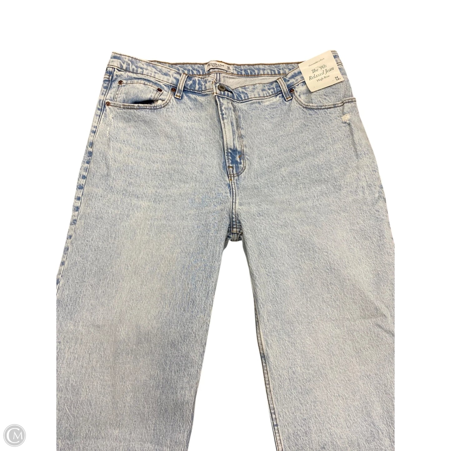 Jeans Straight By Abercrombie And Fitch In Blue Denim, Size: 18