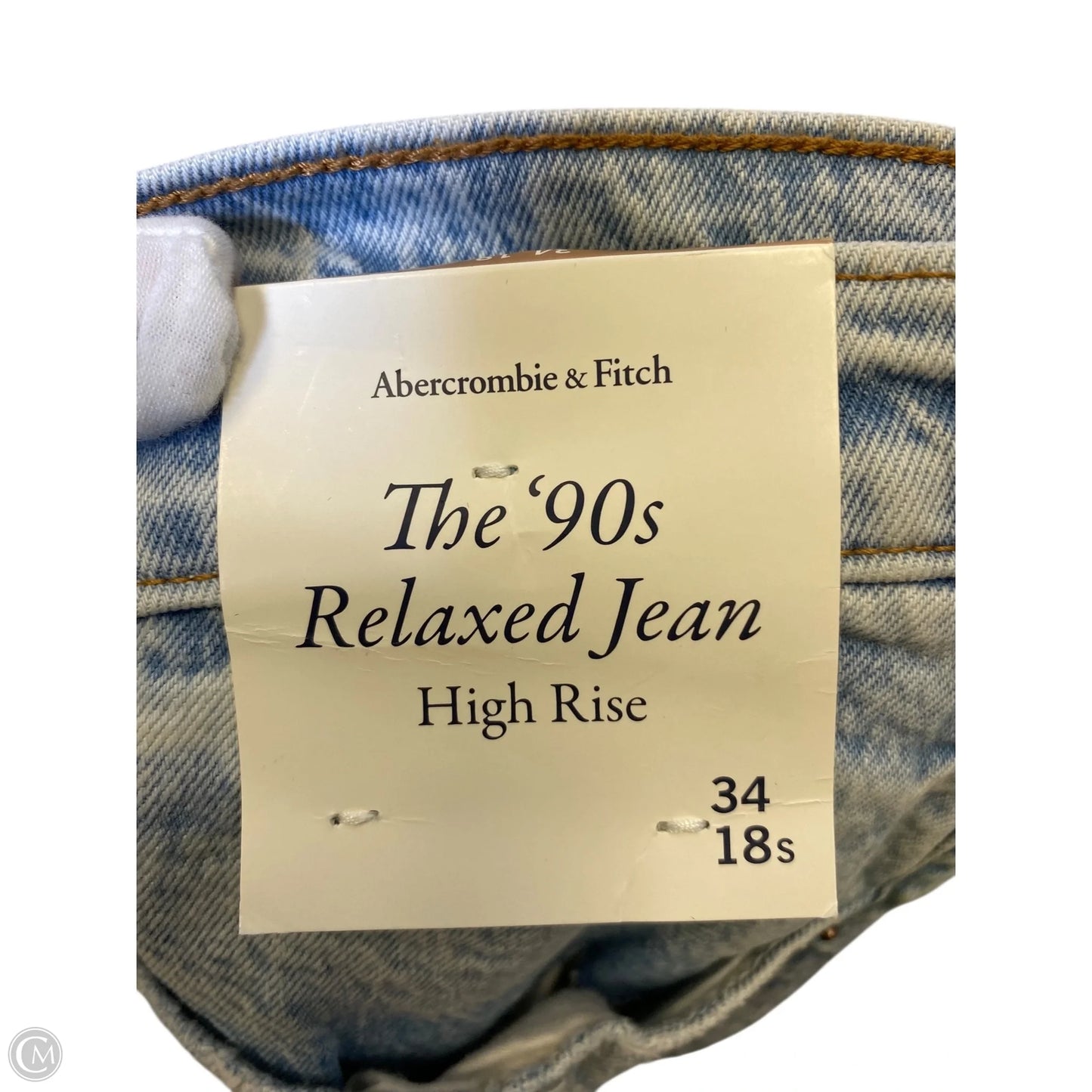 Jeans Straight By Abercrombie And Fitch In Blue Denim, Size: 18