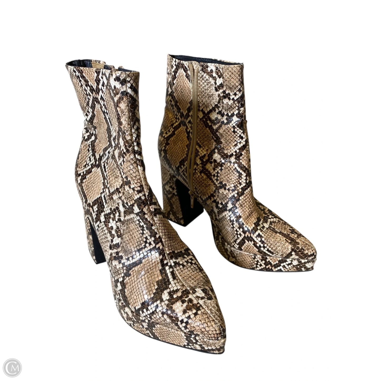 Boots Ankle Heels By Jeffrey Campbell In Snakeskin Print, Size: 8.5