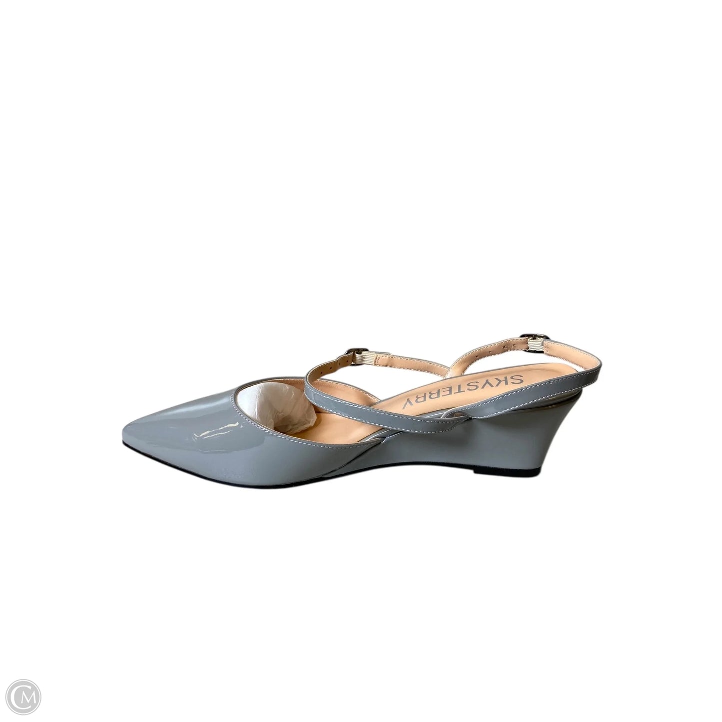 Shoes Heels Wedge By Clothes Mentor In Grey, Size: 9