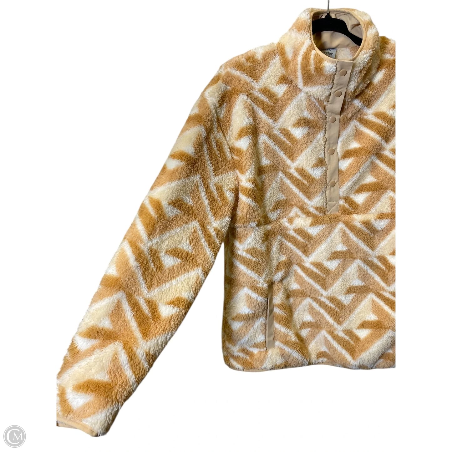 Jacket Faux Fur & Sherpa By Hurley In White & Yellow, Size: L