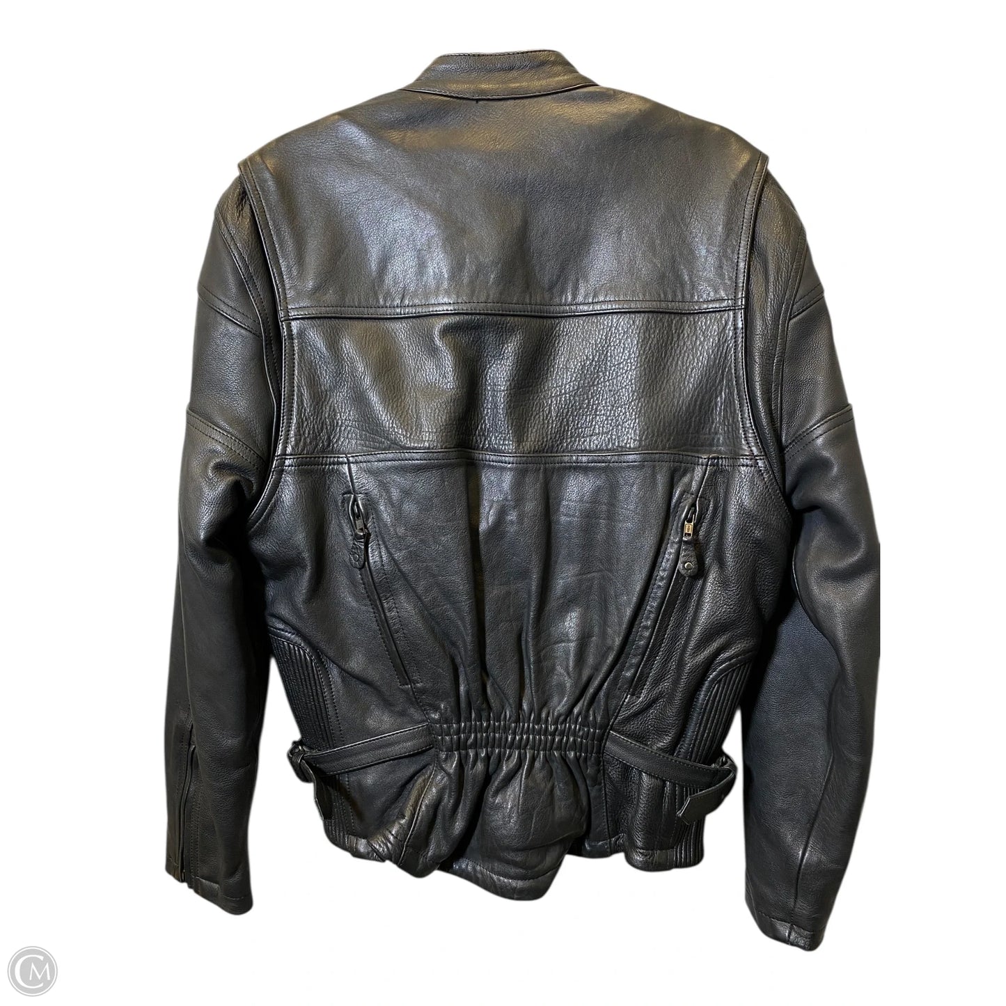 Jacket Leather By Clothes Mentor In Black, Size: L