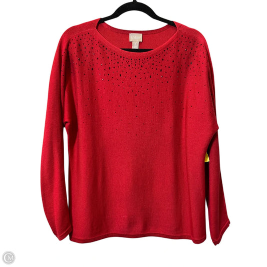 Top Long Sleeve By Chicos In Black & Red, Size: M