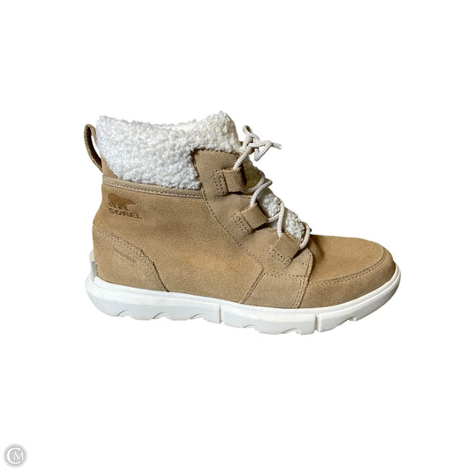 Boots Ankle Flats By Sorel In Brown & Cream, Size: 8