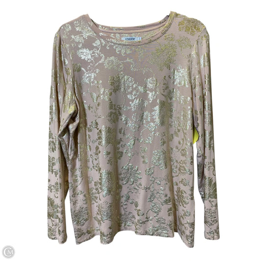 Top Long Sleeve By Chicos In Gold & Pink, Size: L
