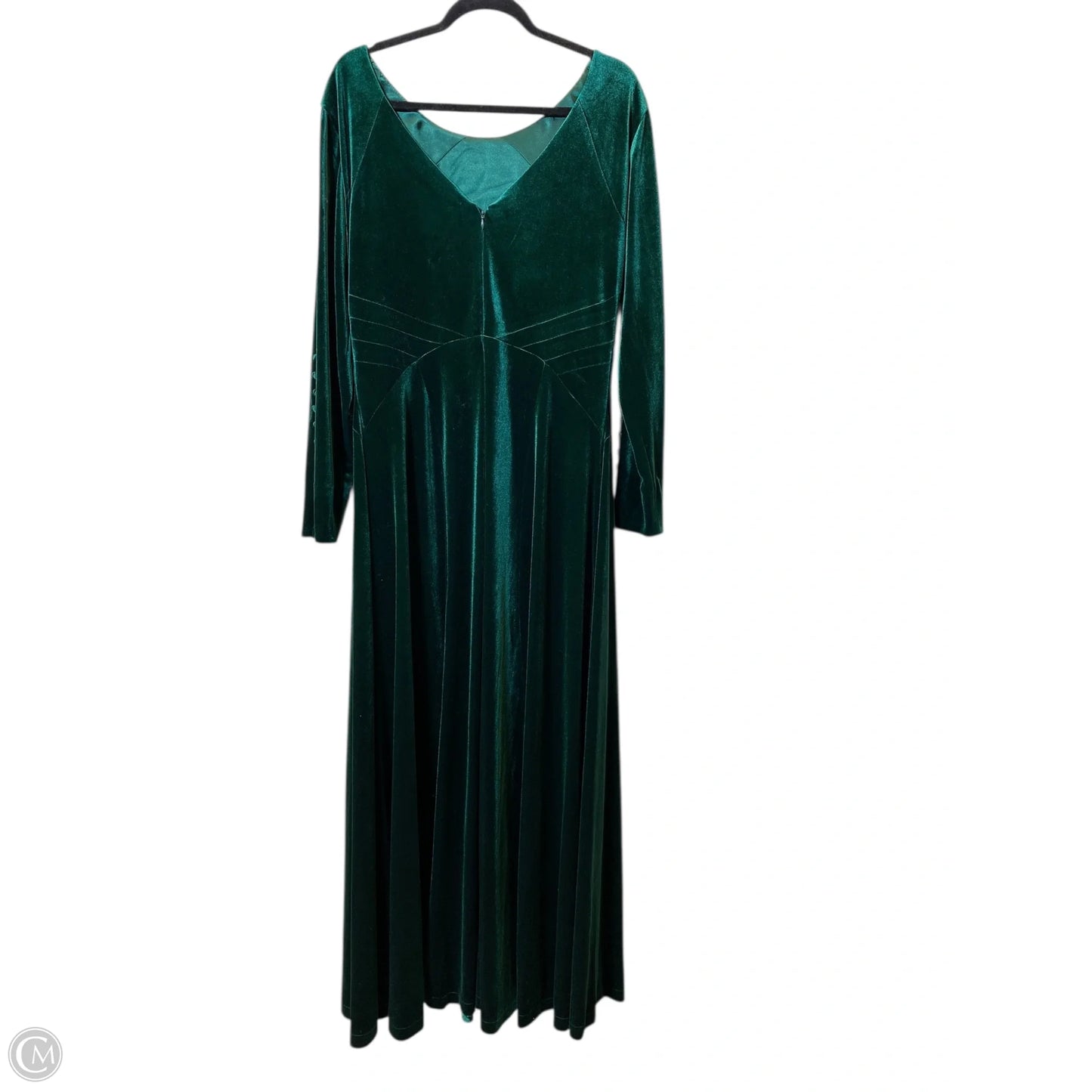 Dress Party Long By Tahari In Green, Size: 16