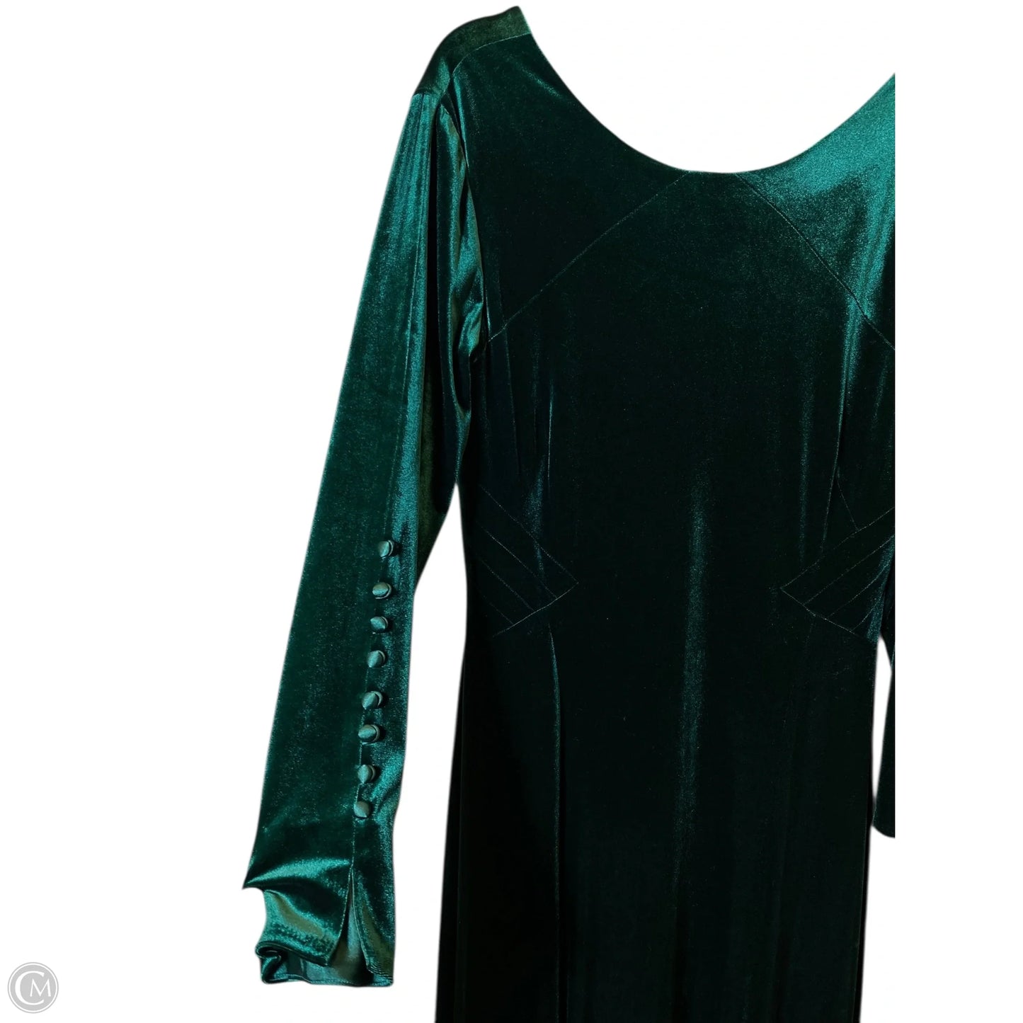 Dress Party Long By Tahari In Green, Size: 16
