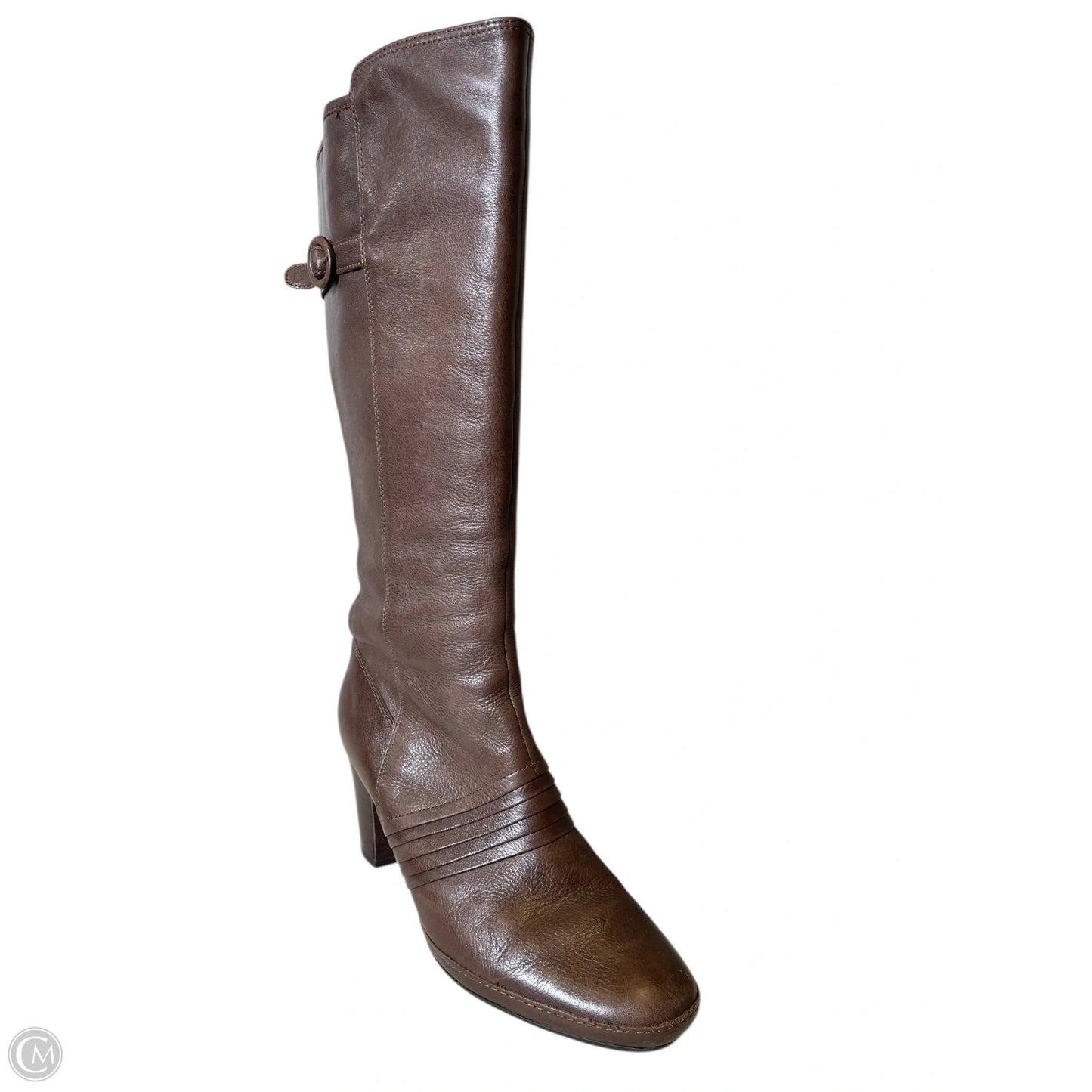 Boots Knee Heels By Clarks In Brown, Size: 9