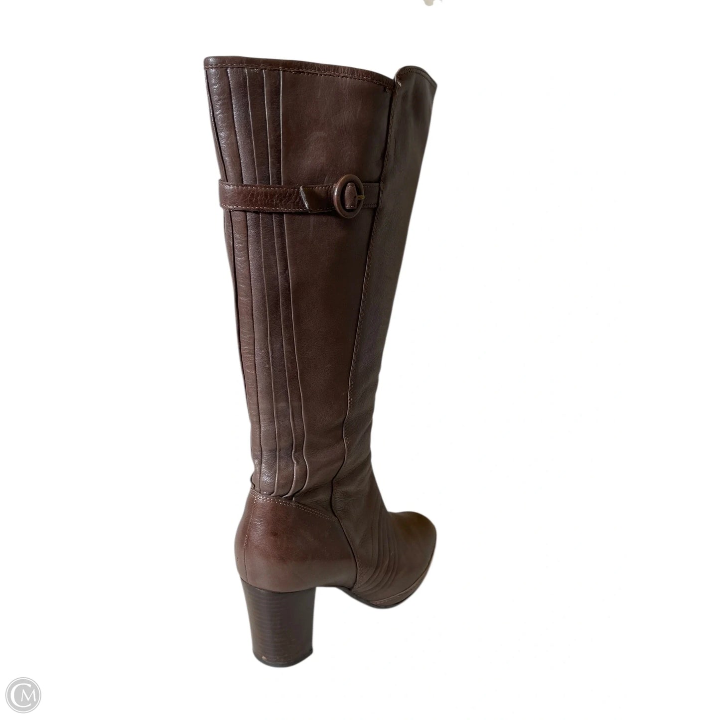 Boots Knee Heels By Clarks In Brown, Size: 9