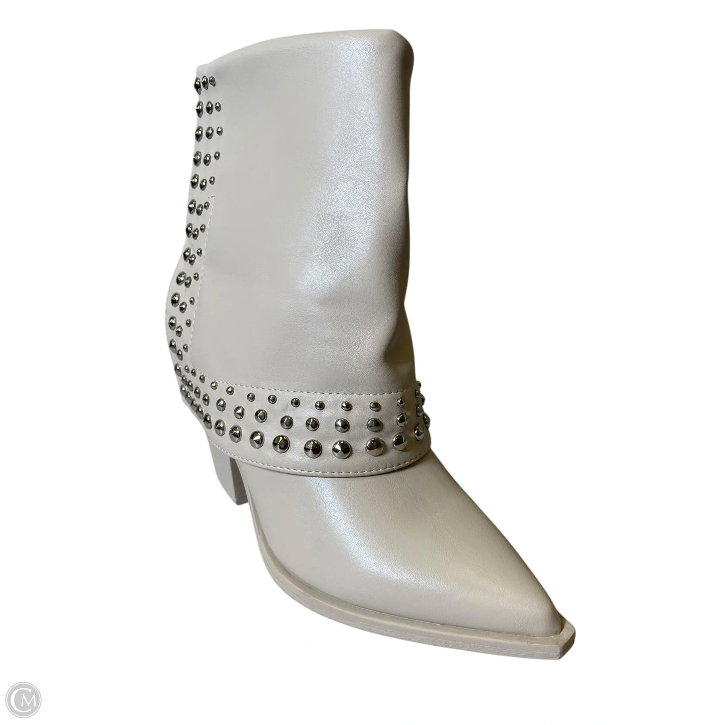 Boots Mid-calf Heels By Wild Diva In Cream, Size: 6.5