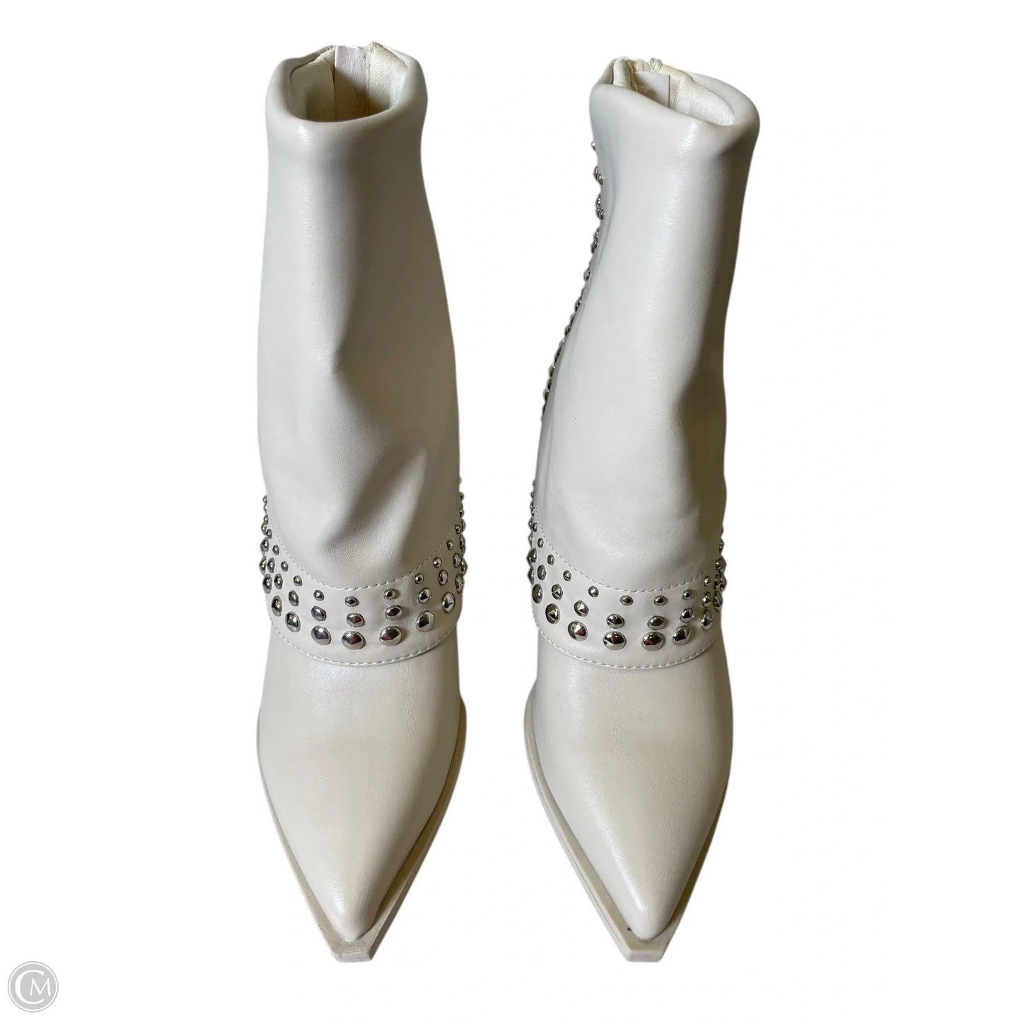 Boots Mid-calf Heels By Wild Diva In Cream, Size: 6.5