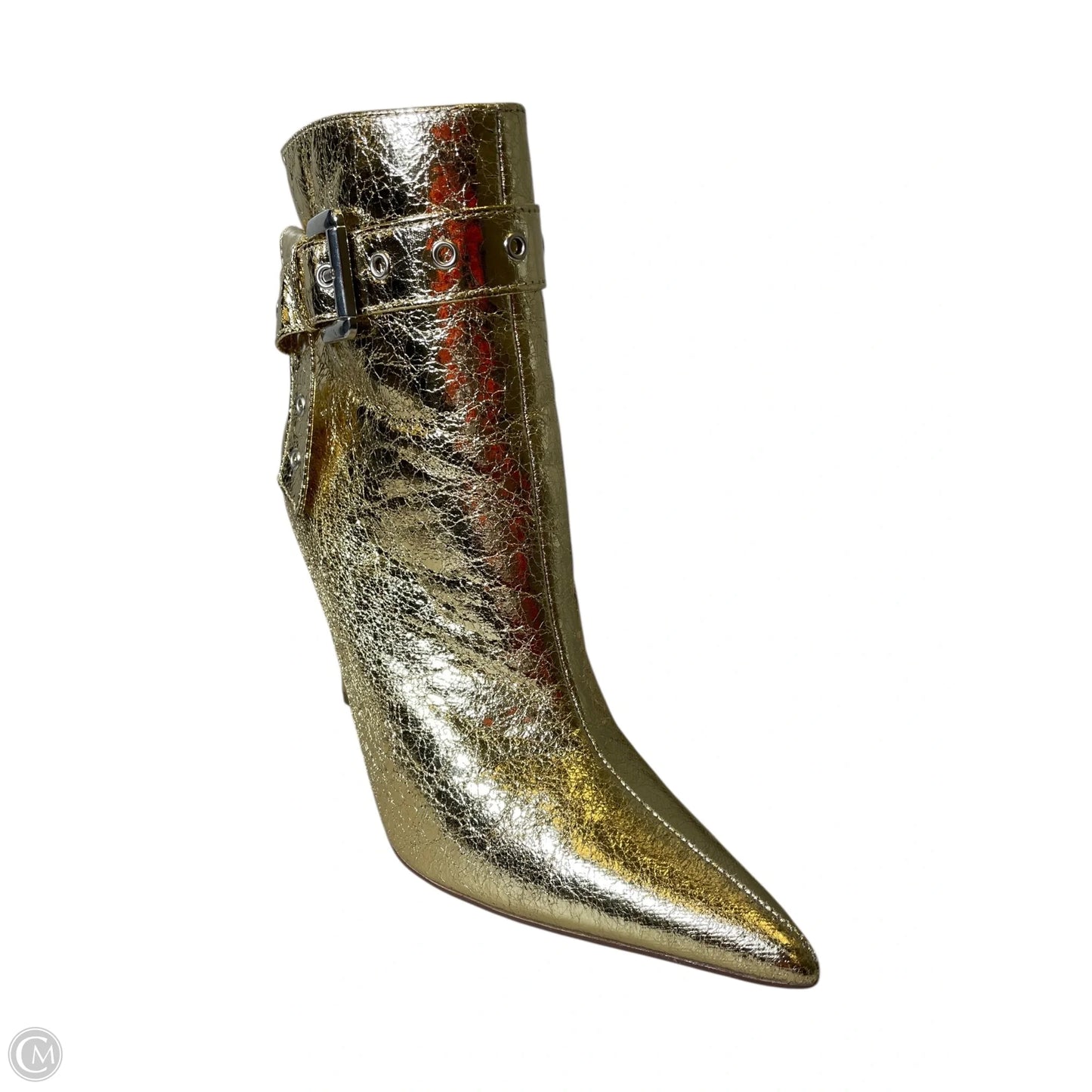 Boots Mid-calf Heels By Clothes Mentor In Gold, Size: 6.5