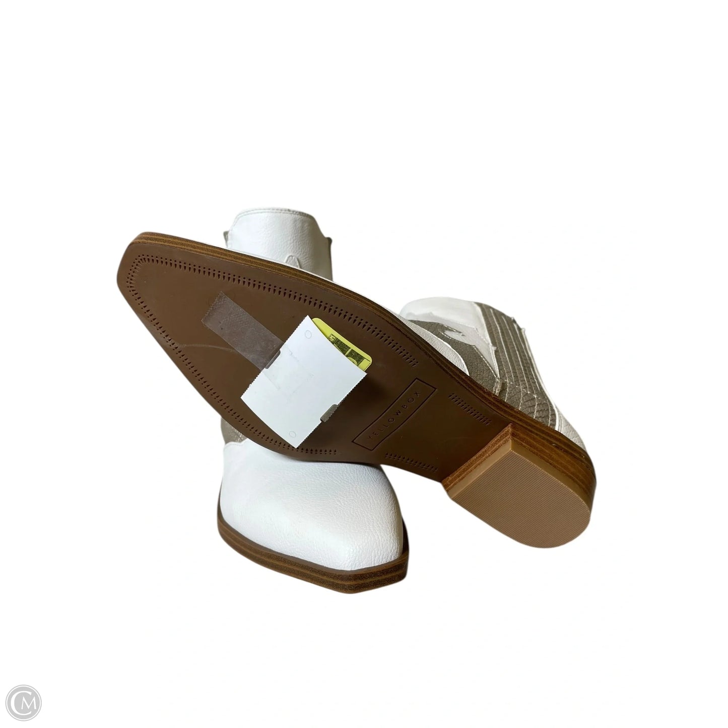 Boots Ankle Flats By Yellow Box In Silver & White, Size: 6.5