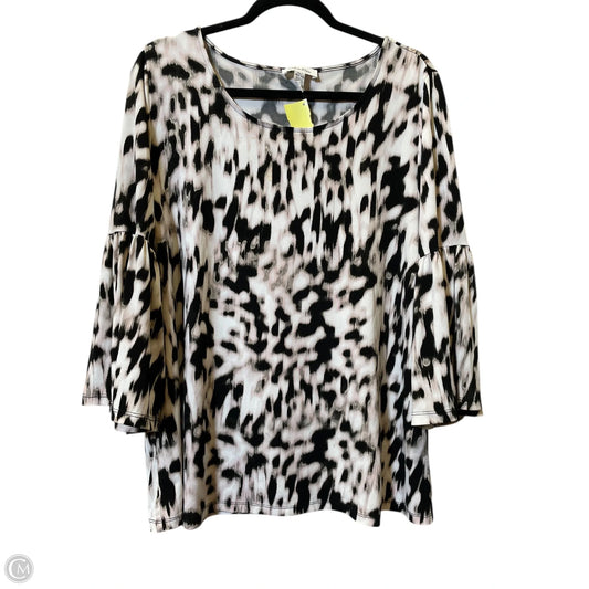 Top Long Sleeve By Calvin Klein In Multi-colored, Size: Xl