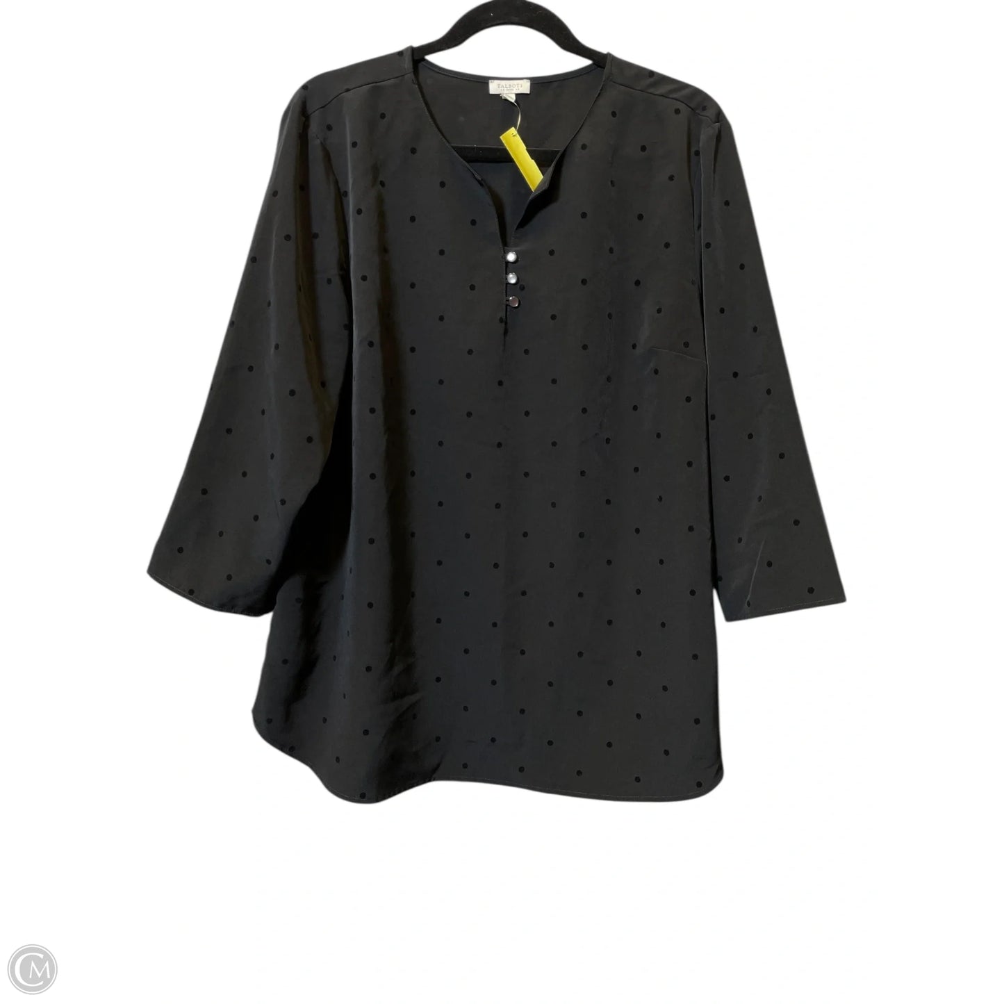 Blouse Long Sleeve By Talbots In Black, Size: Xl